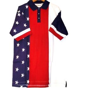 New Men's red,white,blue polo